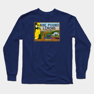 9 Lb Lemons Crate Label Long Sleeve T-Shirt